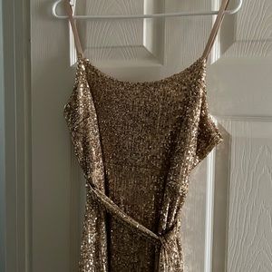 Gold sequins maternity midi dress (reserved for @meggpie16)